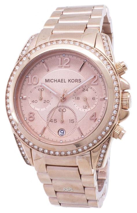 rose gold plated michael kors watch